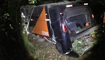Motorista de ônibus que levava time de futebol do Rio detalha acidente (Reprodução Twitter/ @futebol_info)